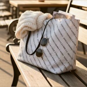 Victoria’s Secret Large‎ Canvas Weekender Tote Duffle Bag Graffiti Print